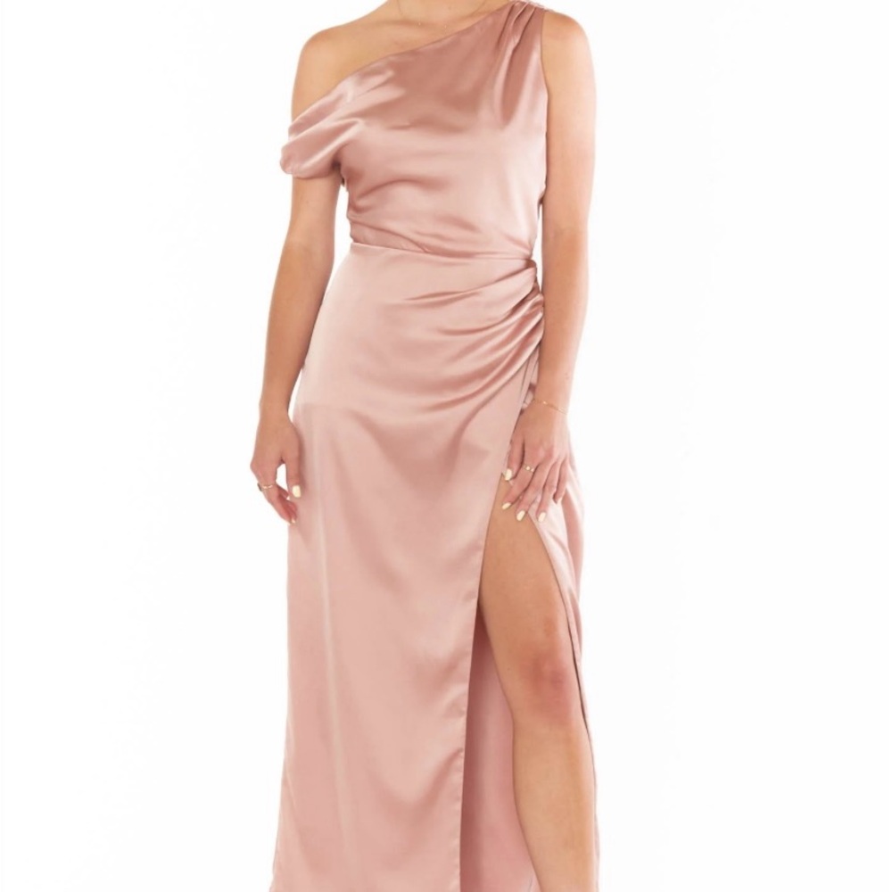 Show Me Your MuMu Pink Asymmetrical Ruched Gown